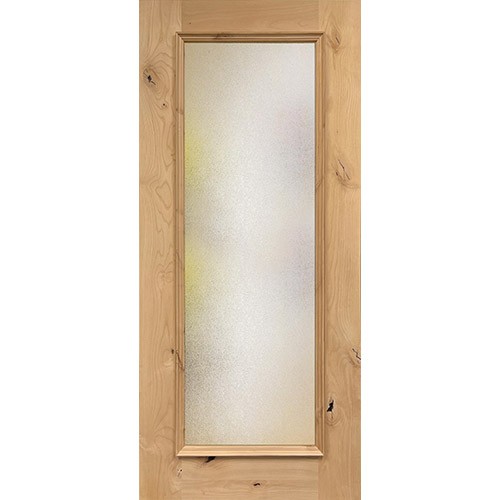 Privacy Glass Full Lite Knotty Alder Wood Door Prehung Door Unit
