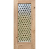 Full Lite Textured Diamond Knotty Alder Wood Prehung Door Unit #7107