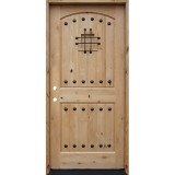 Rustic Knotty Alder Prehung Wood Door Unit with Speakeasy #7445