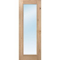 8'0" Low-E Clear Full Lite Knotty Alder Wood Prehung Door Unit