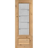 8'0" 3/4 Lite Knotty Alder Wood Door Prehung Door Unit #7872
