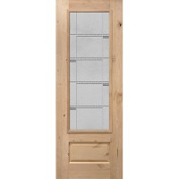 8'0" 3/4 Lite Knotty Alder Wood Prehung Door Unit #7872