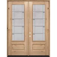8'0" 3/4 Lite Knotty Alder Wood Double Door Unit #7872
