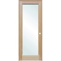 Clear Glass Pine Wood Interior Door Unit