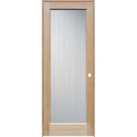 Reed Glass Pine Wood Interior Door Unit