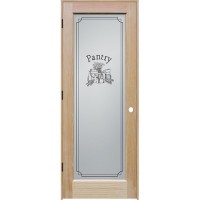 Traditional Pantry Glass Pine Wood Interior Door Unit
