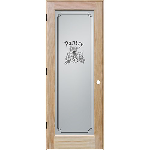 Traditional Pantry Glass Pine Wood Door Unit