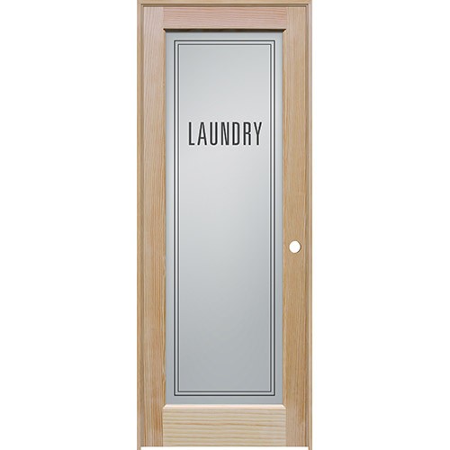 Modern Laundry Glass Pine Wood Interior Door Unit Modern Laundry Glass Pine Wood Interior Door Unit
