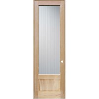 8'0" Tall Reed Glass Pine Wood Interior Door Unit