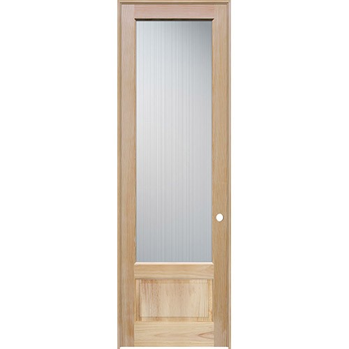 8'0" Tall Reed Glass Pine Wood Interior Door Unit 8'0" Tall Reed Glass Pine Wood Interior Door Unit