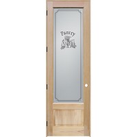 8'0" Tall Traditional Pantry Glass Pine Wood Interior Door Unit