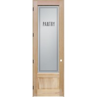 8'0" Tall Modern Pantry Glass Pine Wood Interior Door Unit