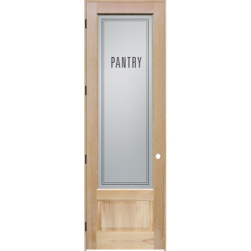 8'0" Tall Modern Pantry Glass Pine Wood Interior Door Unit
