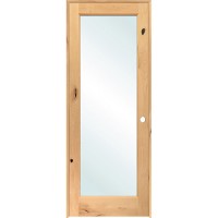 Clear Glass Knotty Alder Wood Interior Door Unit