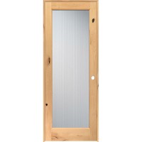 Reed Glass Knotty Alder Wood Interior Door Unit