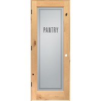 Modern Pantry Glass Knotty Alder Wood Interior Door Unit