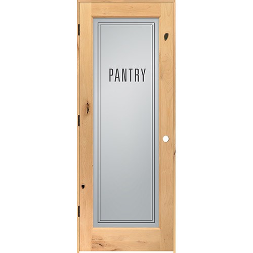 Modern Pantry Glass Knotty Alder Wood Interior Door Unit Modern Pantry Glass Knotty Alder Wood Interior Door Unit