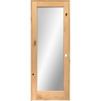 Mirror Glass Knotty Alder Wood Interior Door Unit