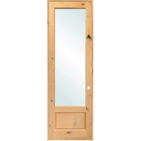 8'0" Tall Clear Glass Knotty Alder Wood Interior Door Unit