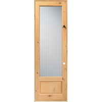 8'0" Tall Reed Glass Knotty Alder Wood Interior Door Unit