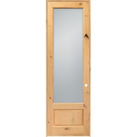 8'0" Tall Frosted Glass Knotty Alder Wood Interior Door Unit