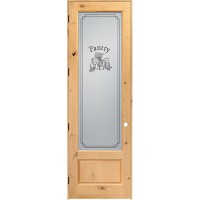 8'0" Tall Traditional Pantry Glass Knotty Alder Wood Interior Door Unit