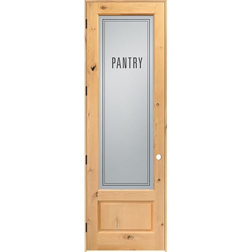 8'0" Tall Modern Pantry Glass Knotty Alder Wood Interior Door Unit 8'0" Tall Modern Pantry Glass Knotty Alder Wood Interior Door Unit