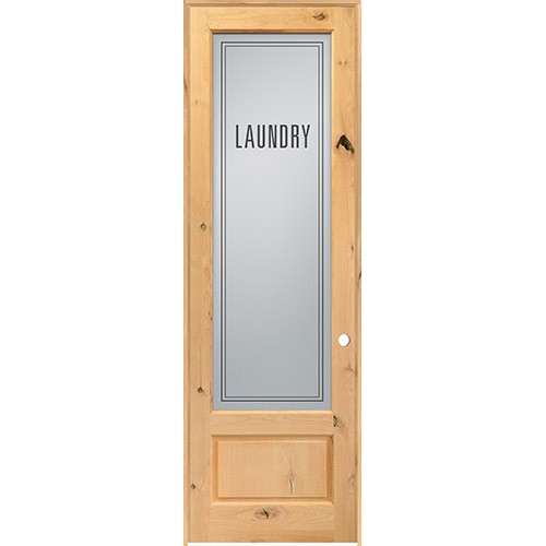 8'0" Tall Modern Laundry Glass Knotty Alder Wood Interior Door Unit 8'0" Tall Modern Laundry Glass Knotty Alder Wood Interior Door Unit