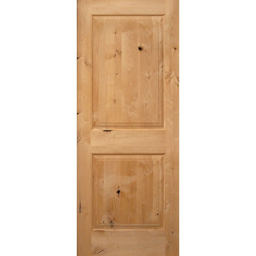 6'8" Tall 2-Panel Square Knotty Alder 1-3/4" Interior Door Slab