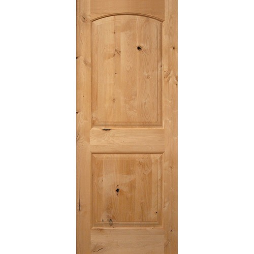 6'8" Tall 2-Panel Arch Knotty Alder Interior 1-3/4" Door Slab