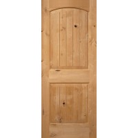 6'8" Tall 2-Panel Arch V-Grooved Knotty Alder Interior 1-3/4" Door Slab