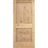 6'8" Tall 2-Panel Shaker Knotty Alder Interior Door Slab