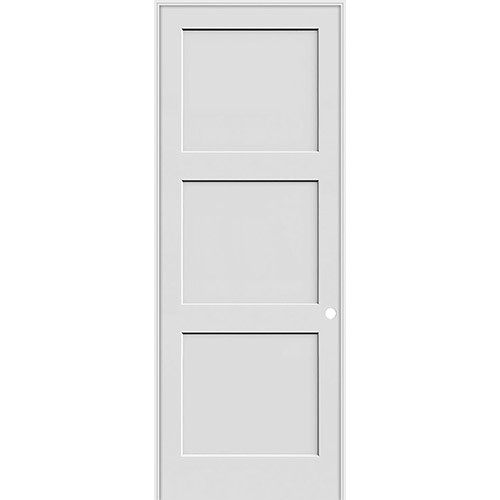 8'0" Tall Shaker 3-Panel Stile & Rail Prehung Interior Door