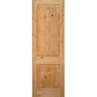 8'0" Tall 2-Panel Square Knotty Alder Interior 1-3/4" Door Slab