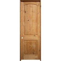 8'0" Tall 2-Panel Arch Knotty Alder Prehung Interior 1-3/4" Door Unit