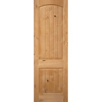 8'0" Tall 2-Panel Arch V-Grooved Knotty Alder Interior 1-3/4" Door Slab