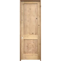 8'0" Tall 2-Panel Shaker Knotty Alder Prehung Interior Door Unit