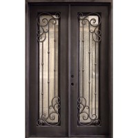 62" x 97" Affinity Iron Prehung Double Door Unit