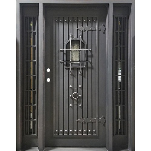71" x 81" Fortress Iron Prehung Door Unit with Sidelites