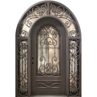 74" x 110" Imperial Full Radius Arch Iron Prehung Door Unit