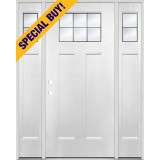 Special Buy - Model J: Beveled Craftsman Fiberglass Door Unit with Sidelites