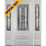 Special Buy - Model N: 3/4 Lite Fiberglass Door Unit with Sidelites