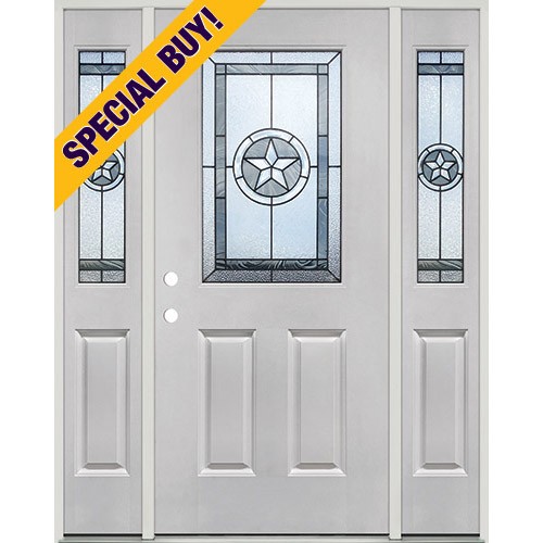 Special Buy - Model Q: Star Half Lite Fiberglass Door Unit with Sidelites