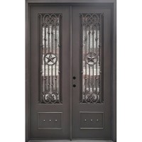 62" x 97" Star Iron Prehung Double Door Unit