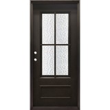 37" x 81" Tiffany 4-Lite Iron Prehung Door Unit