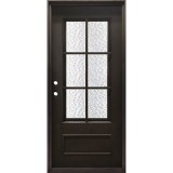 37" x 81" Tiffany 6-Lite Iron Prehung Door Unit