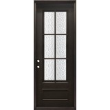 40" x 97" Tiffany Square Top Prehung Iron Door Unit