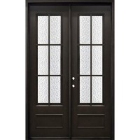 62" x 97" Tiffany Iron Prehung Double Door Unit