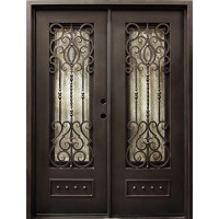 62" x 81" Victorian Iron Prehung Double Door Unit