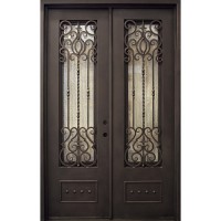 62" x 97" Victorian Iron Prehung Double Door Unit